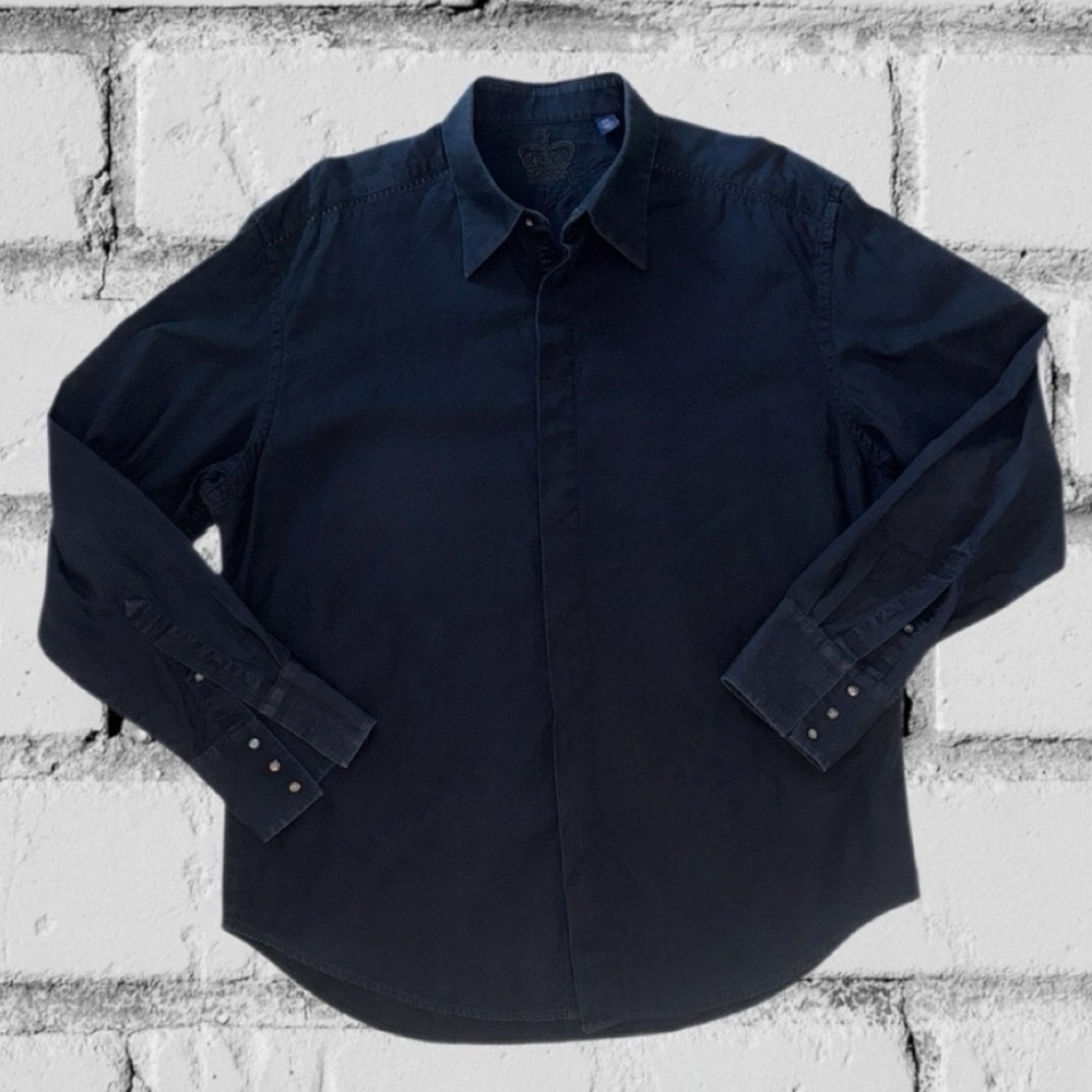 Robert Graham 2XL Black Tonal Paisley Dress Shirt Crown Logo Button Front